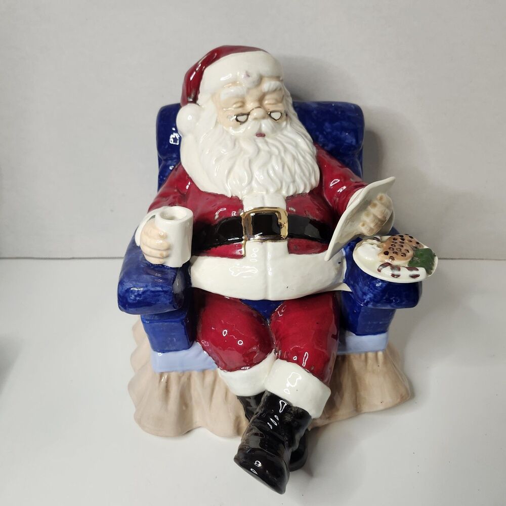 Albert's Mold Santa Claus Ceramic In Armchair Reading Letter 1972